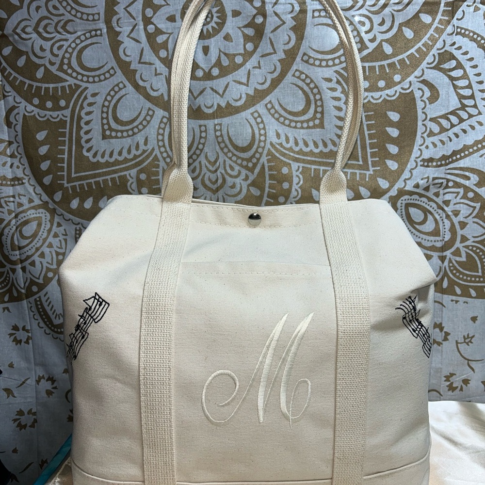 NWOT Elegant Large natural canvas cream Tote Bag
